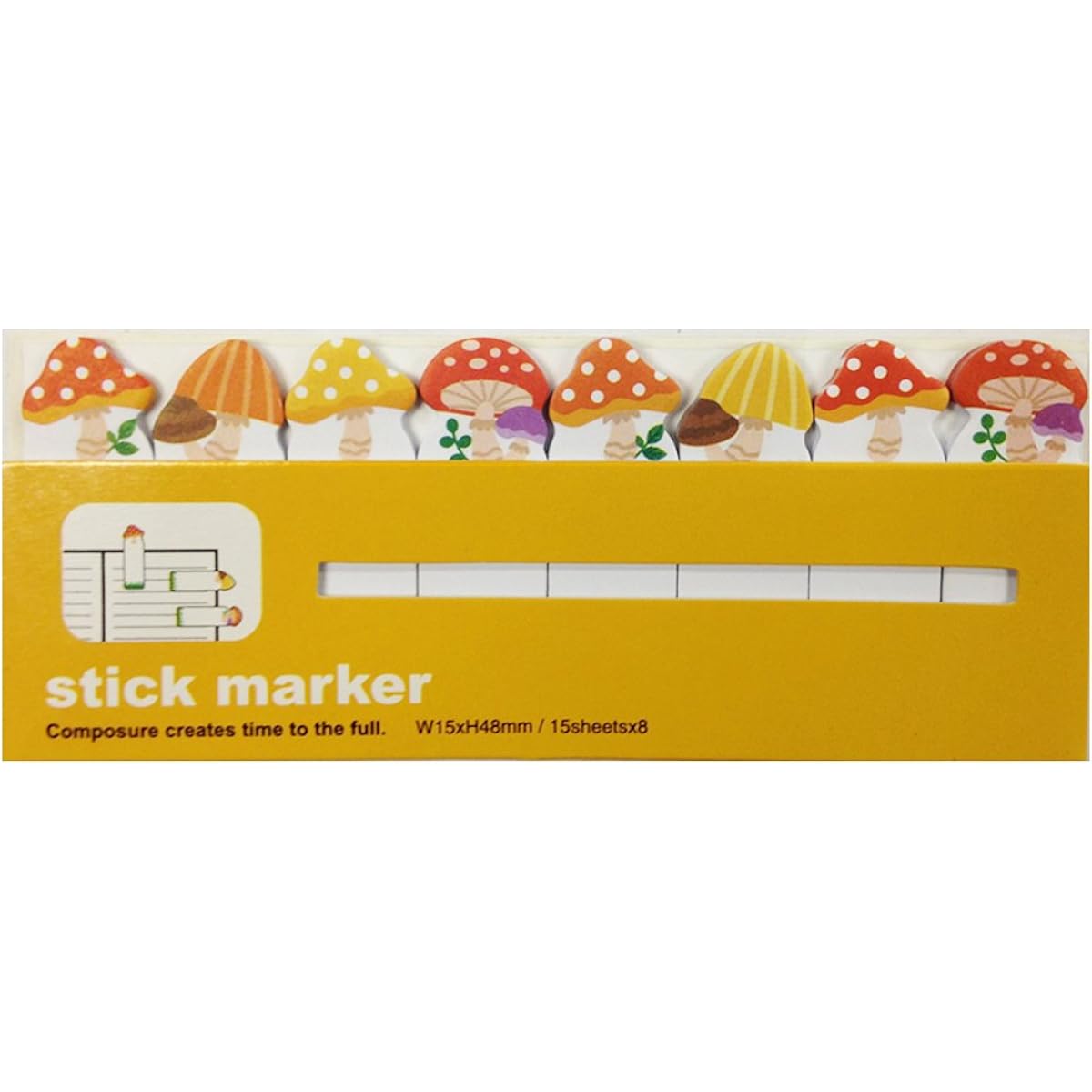 Wrapables Bookmark Flag Tab Sticky Marker Mushroom Set of 2