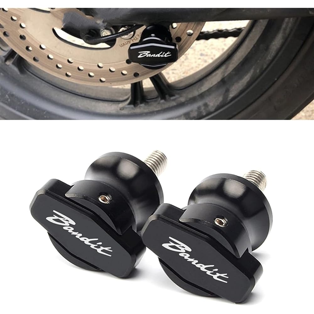 DOOREX Motorcycle CNC Frame Stand 8mm Screw Slider Swing Arm Spool Slider Fit Suzuki Bandit GSF 1250S 1250 1200 250 400 650 PSX650F Swing Arm Slider Spool (Size: Black)