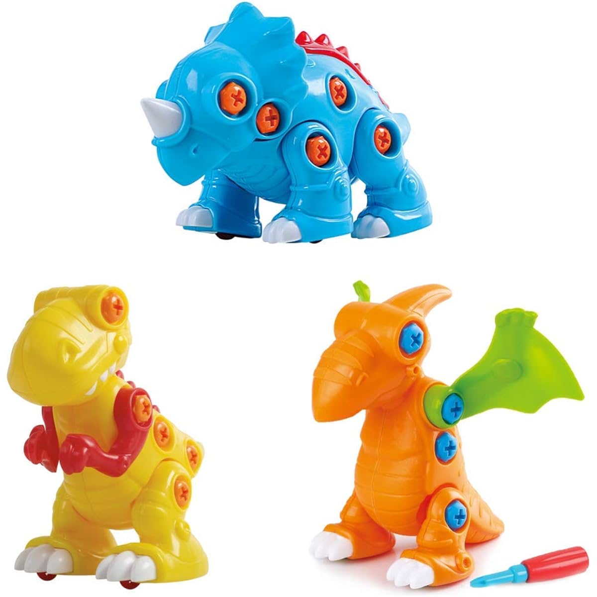 Discovery Toys Dino Works Dinosaur Bundle | Centrosaurus, Pterodactyl, and T-REX Set with Tools | STEM Toys Early Childhood Development Ages 3+