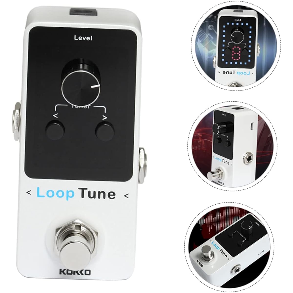 SWOOMEY Guitar Effects Single Block Effect Pedal Auto Pedal Tuner Guitar Looper Effect Pedal True Bypass Effect Pedal Automatic Musical Instrument White