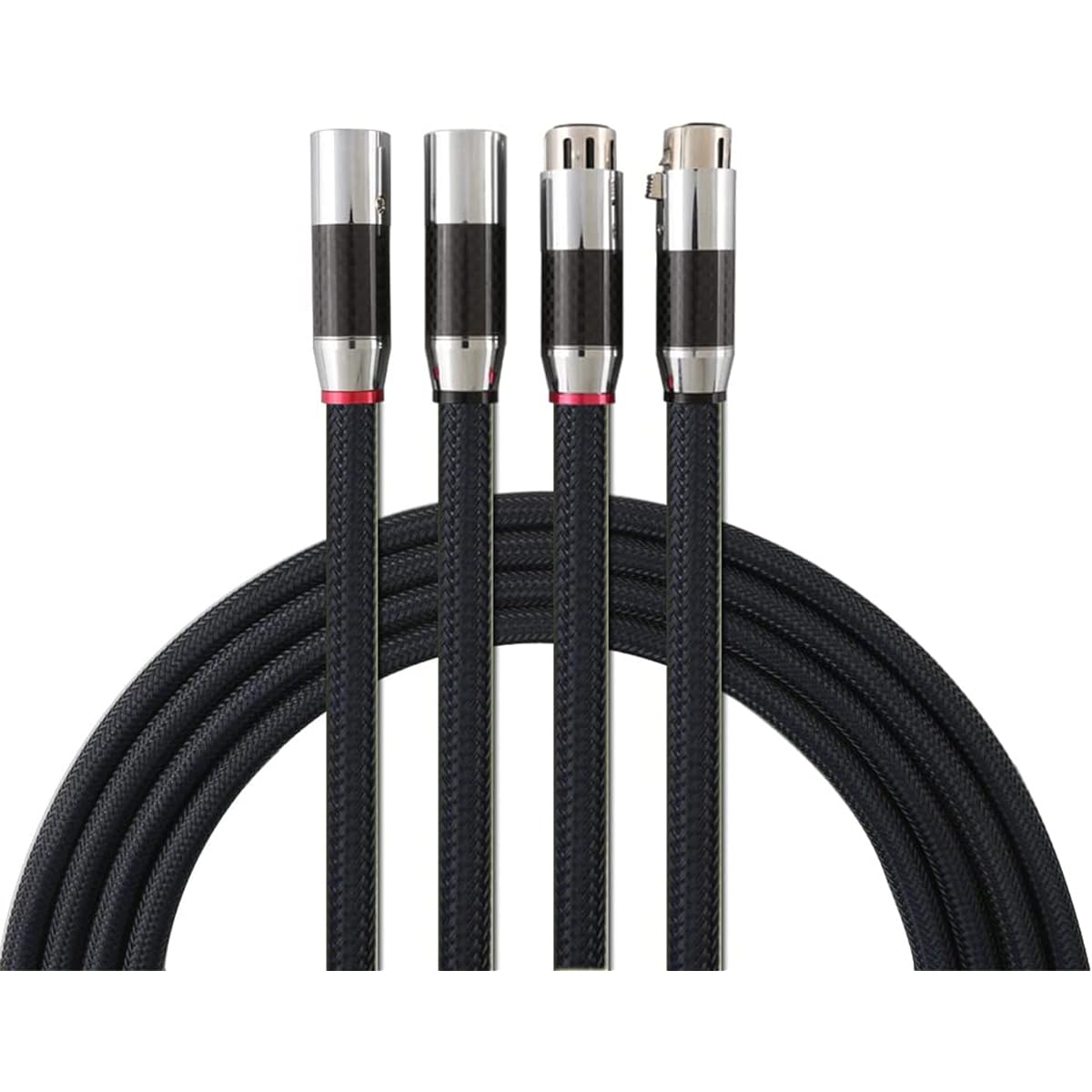byuiyeo Pair HiFi XLR Cable 6.6ft Balanced 3 Pin Microphone Cable Male to Female Microphone Cable with Rhodium Plated Contacts, Silver Plated Conductors, Multi-shielding for Authentic HiFi Systems, for Audiophiles