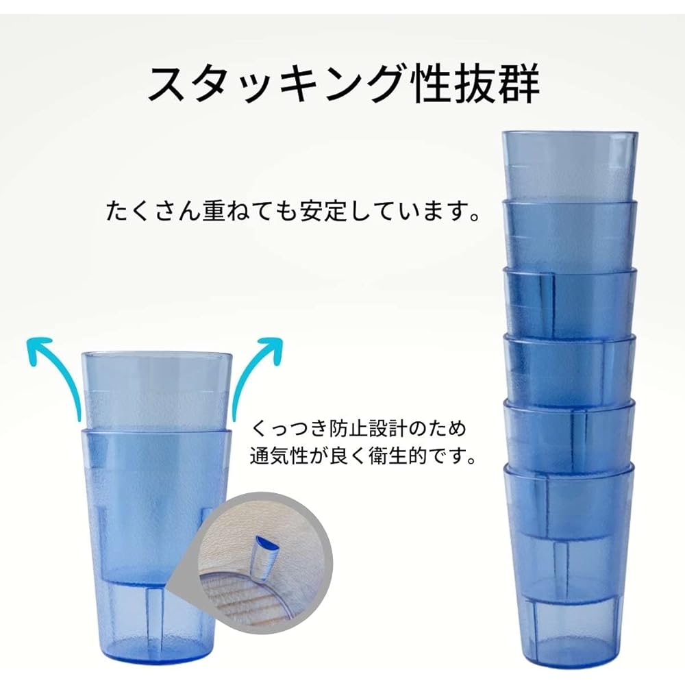 Thunder Group Tumbler 350ml 12oz Set of 24 Commercial Use Break-resistant Dishwasher Safe Non-stick Plastic Cup Glass Lightweight Clear PLTHTB012C-24S