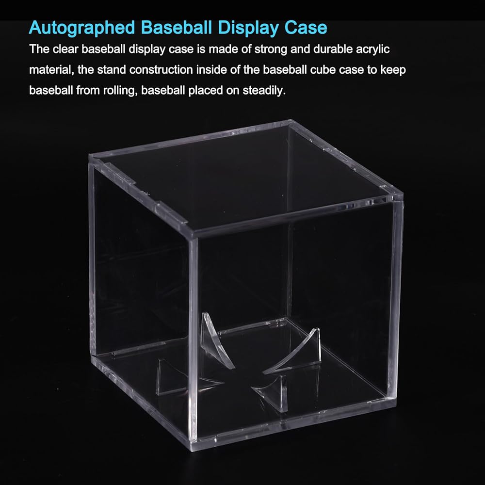 uxcell Baseball Display Case Autographed Baseball Case Display Clear Acrylic Display Case Baseball Storage Case for Memorabilia Baseball 3 Pieces