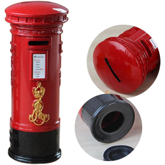 7inch Piggy Bank Alloy Street Red Mailbox Bank Box Souvenir Gift Model Box