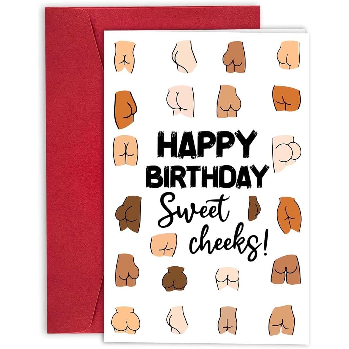 TRAMIN Funny Birthday Cards for Women/Men Dirty Adult For Friend Bday Cards with Envelope - Sweet Cheeks