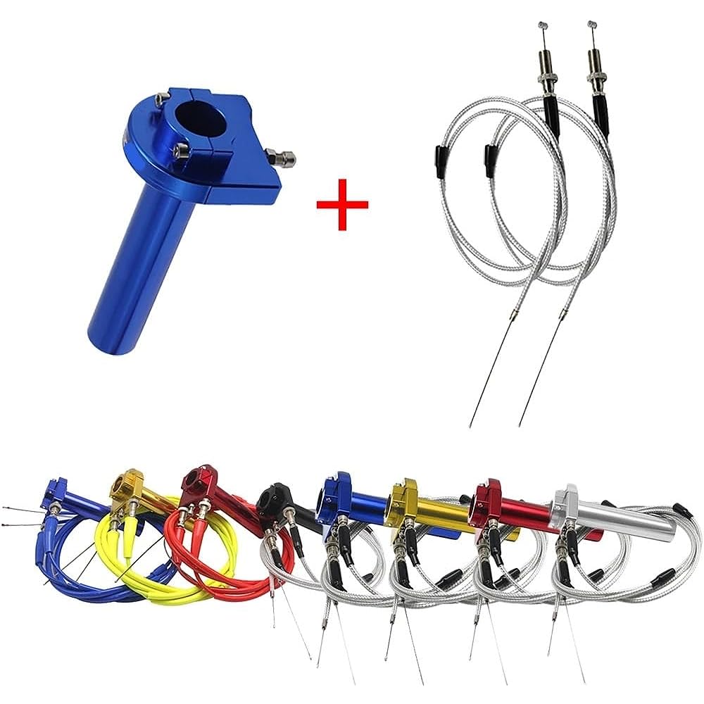 22mm Aluminum Throttle Grip Twist Quick Action Gas Throttle Settle with 2 Cables Fits Dirt Pit Bike 50cc 110cc 125cc (Color: D-01)