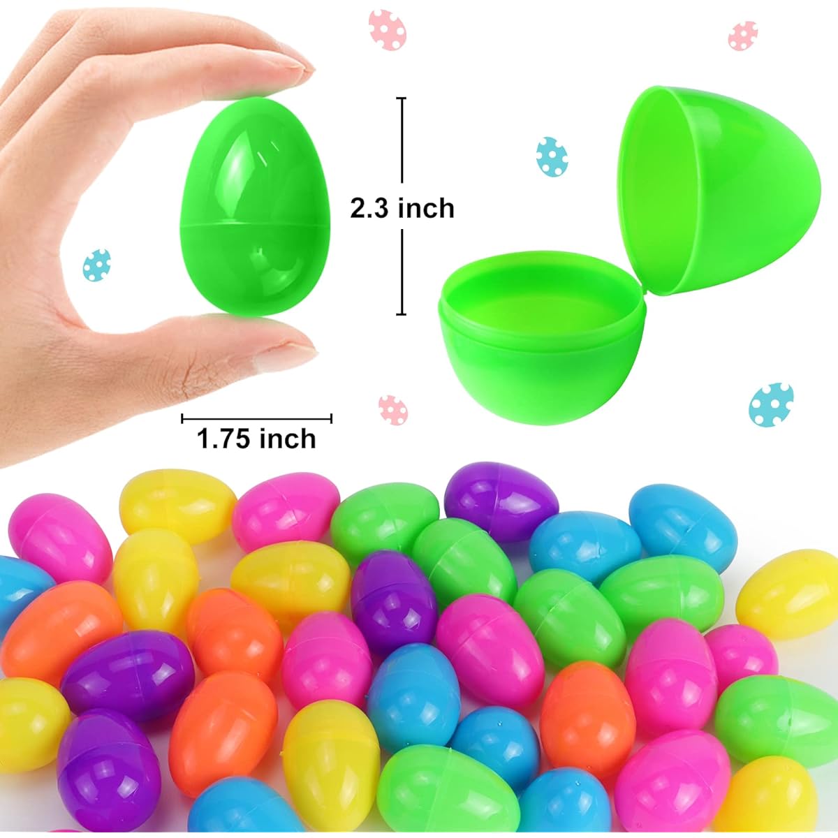 Rtudan Colorful Plastic Bright Easter Eggs for Easter Egg Hunt/Surprise Eggs/Easter Hunt Party Favors Basket Stuffers Goodie Bag Fillers Great Classroom Activities (72)