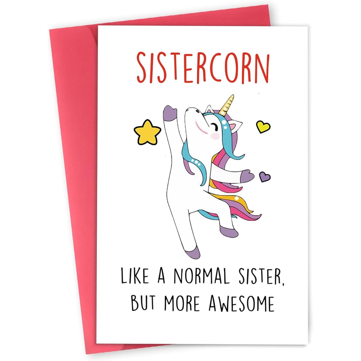 Missonemi Happy Unicorn Mother's Day Cards for Sister, Sweet Bestie Mother's Day Gifts, Funny Birthday Cards, Perfect Mother's Day Gifts for Sister