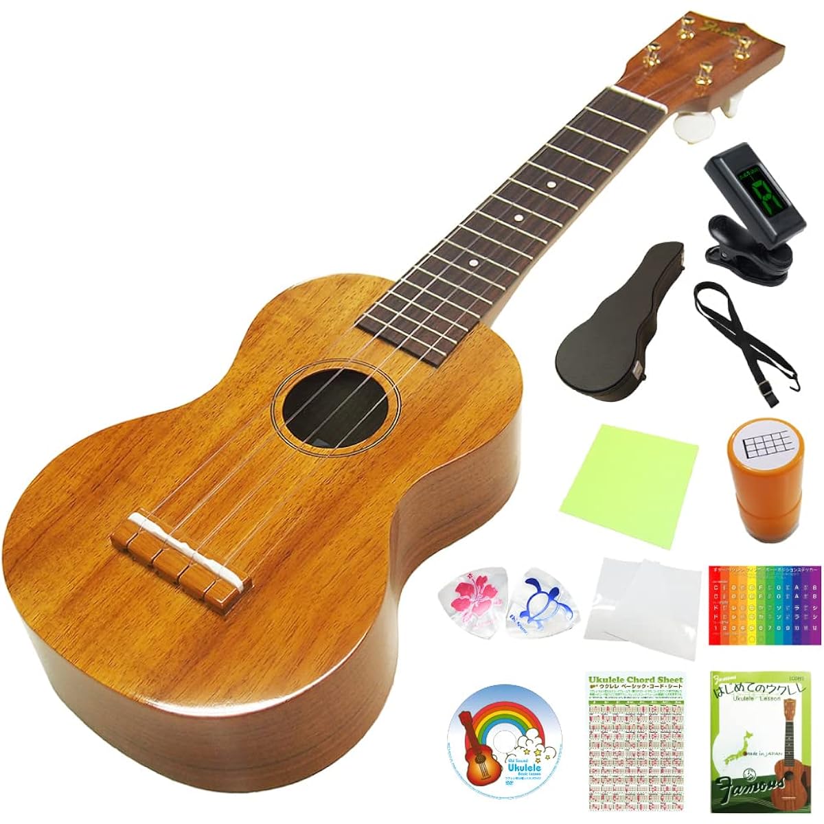 Famous Japanese Ukulele FS-5 Soprano Special 12-piece set with hard case Hawaiian Koa (made in Japan for peace of mind) (gorgeous tone) (friction pegs) (u)