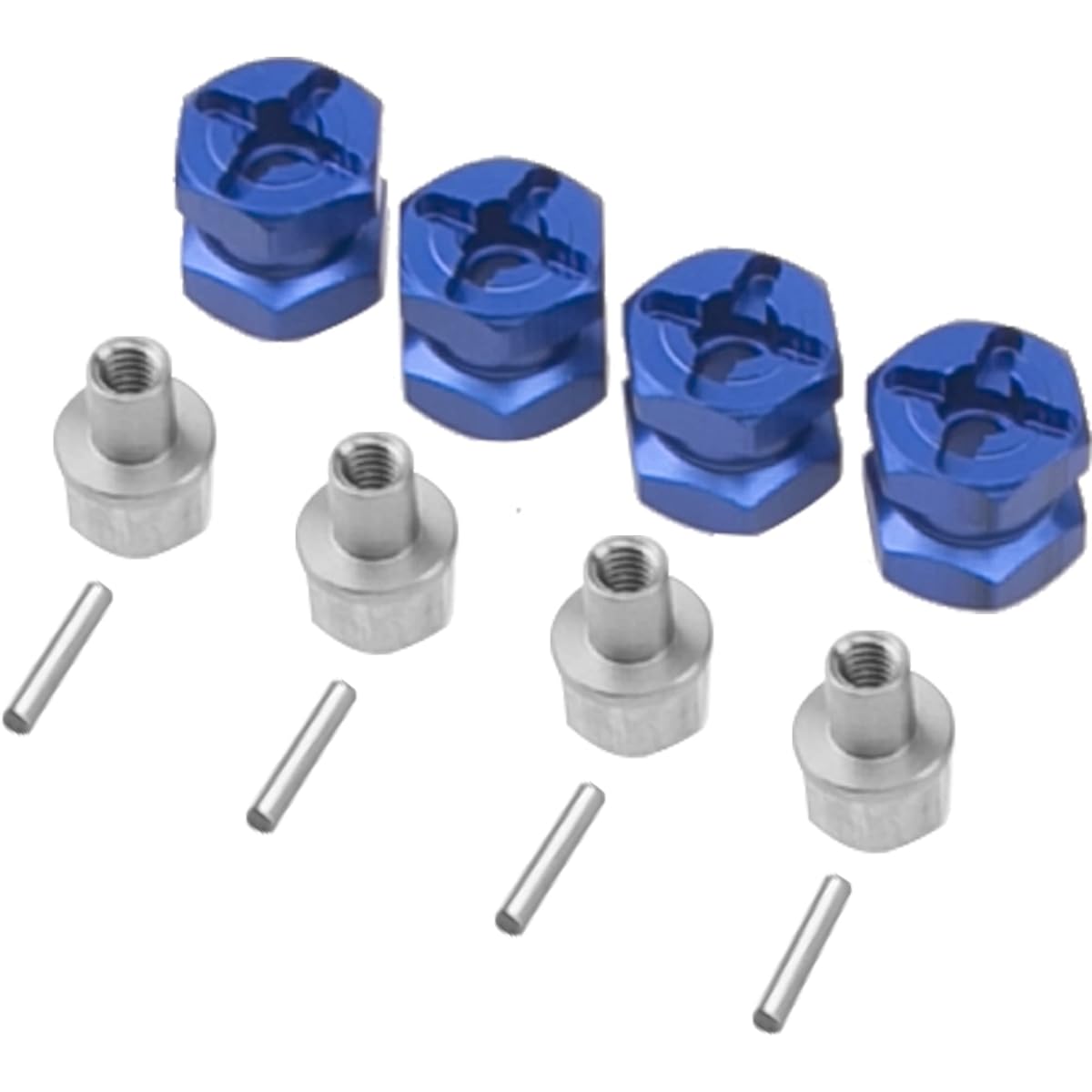 Vgoohobby 12mm Hex Wheel Hub RC Hex Hub Drive Adapter Thickness 12mm Offset Extension Compatible with Axial SCX10 90046 D90 Tamiya MST 1/10 RC Crawler Car (Blue)