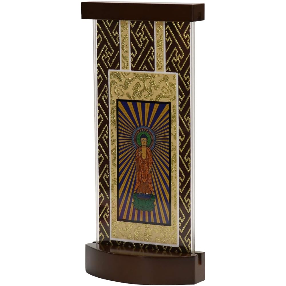 Tiara [Small] Brown Stand Hanging Scroll for Buddhist Altar Modern Hanging Scroll Stand Height 20cm Principal Image Jodo Shinshu Otani School (East)