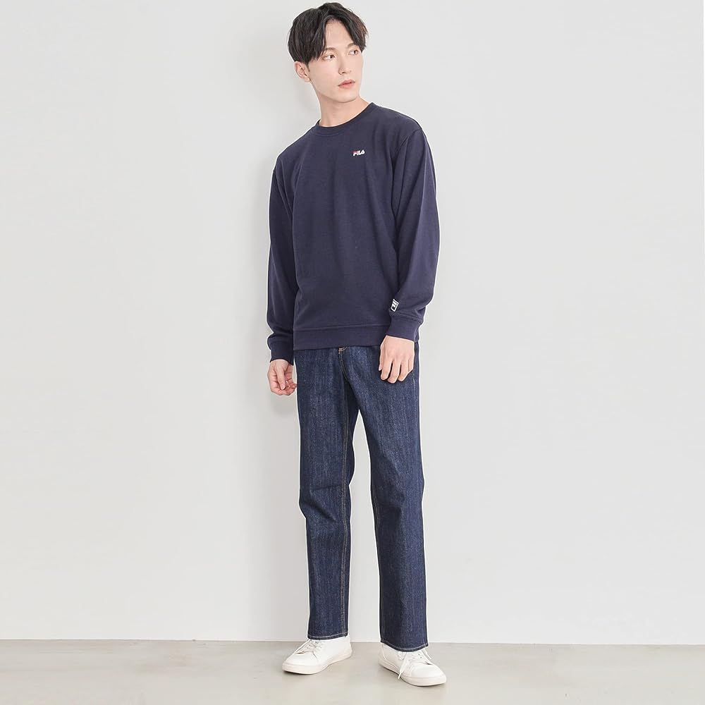 [Fila] Sweatshirt, Fleece, Men's Sweatshirt, Crew Neck, Round Neck, Pullover, Long Sleeve, One Point, Logo Embroidery, Standard, Popular, Large Size, Loose, Room Wear, Tops, Korean, Spring, Autumn, Winter, Unisex FH7445