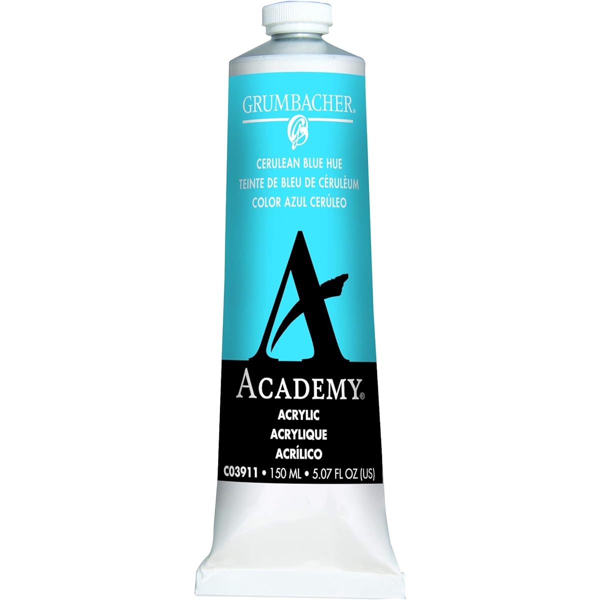 Grumbacher Academy Acrylic Paint 150ml/5oz Plastic Tube Cerulean Blue Hue (C03911)