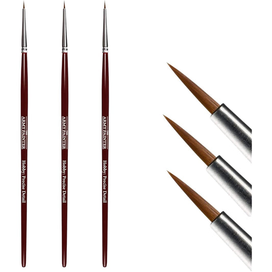 The Army Painter Hobby: 3 Piece Precision Detail Hobby Brush Set with Synthetic Taklon Hair - Fine Detail Paint Brush, Small Paint Brush, Model Paint Brush, Fine Tip Paint Brush for Miniature Painting