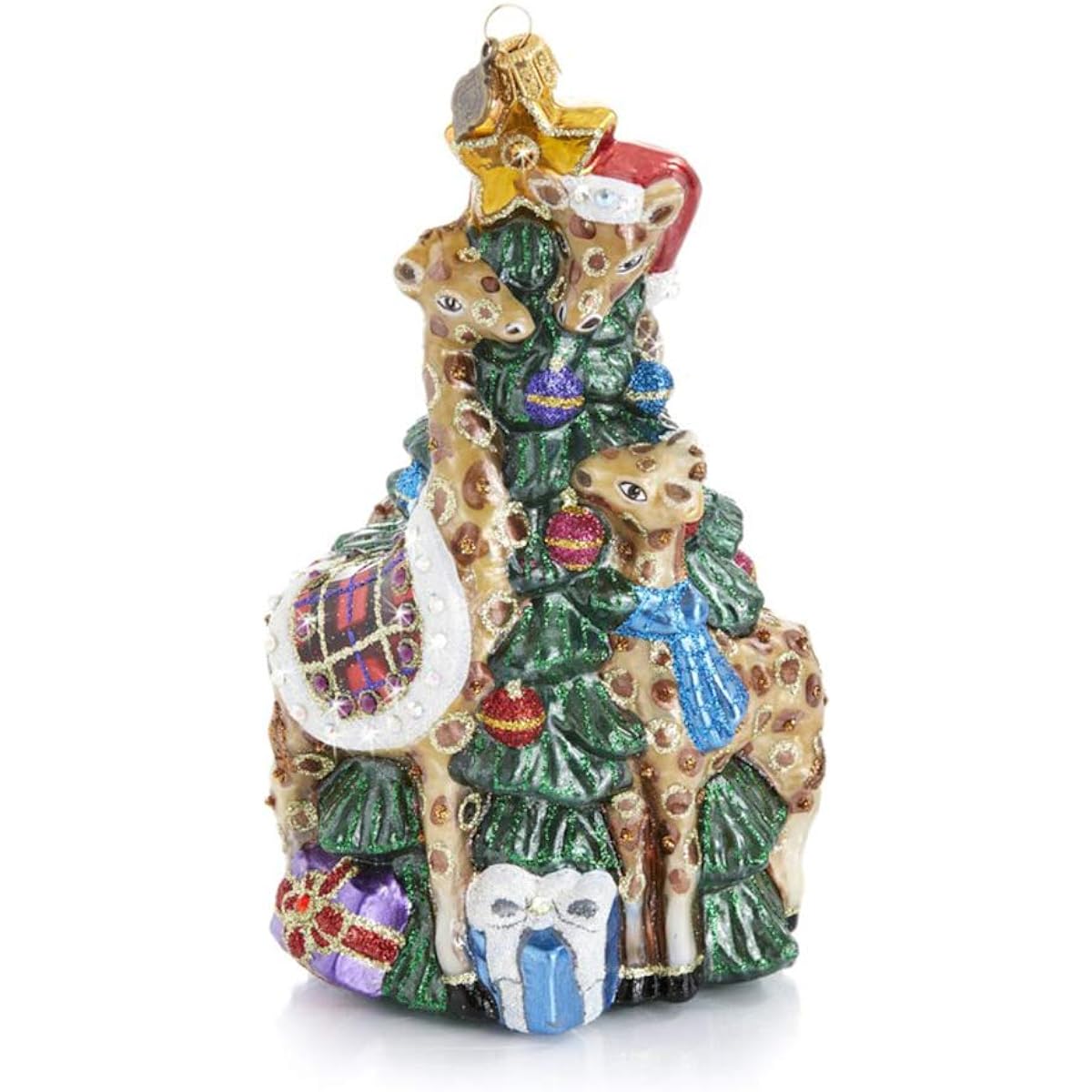 Jay Strongwater Giraffe Family Decoration Tree Glass Ornament