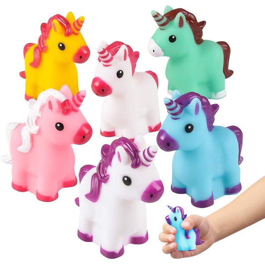 ArtCreativity Unicorn Rubber Toys for Kids - 12 Pack - Unicorn Birthday Party Supplies - 2" Water Floating Bath or Pool Water Play Toys - Cute Goodie Bag Fillers - Assorted Colors