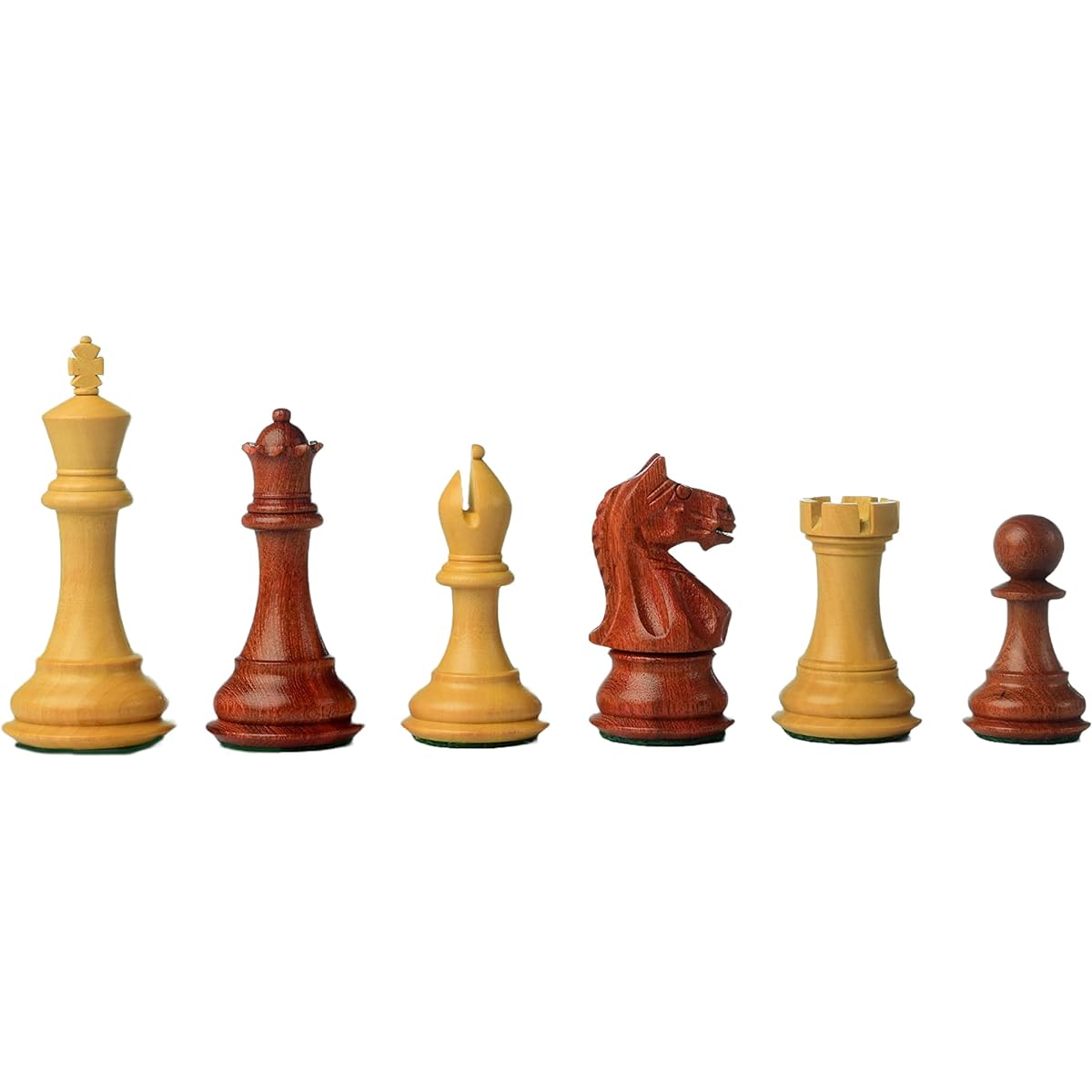 BCBESTCHESS Handcrafted Wooden Chess Pieces, 32 Chess Pieces with 2 Spare Queens, 4" King Size Proportional Chess Pieces, Made from the Finest Indian Sheesham Wood and Boxwood