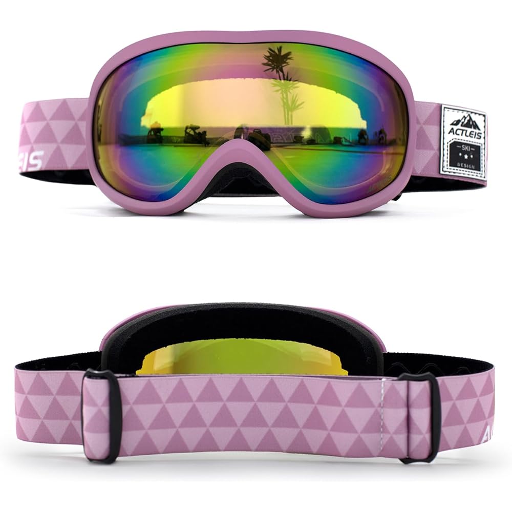 [Acreis] Ski Goggles, Double Layer Lens, Compatible with Snowboarding Glasses, Anti-Fog, Men's, Women's, Unisex, Unisex, UV Protection, Anti-Fog, Windproof, Dustproof, Snowproof, 15 Colors, One Size Fits Most LSA03-S