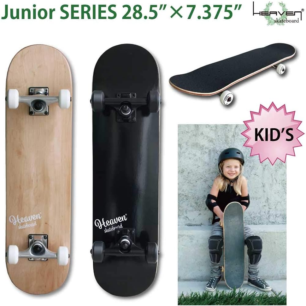 Skateboard Skateboard Complete HEAVEN JUNIOR SKATE BOARD VITAMIN 28.5 x 7.375 inches (72.4 x 18.7 cm) Heaven JASA Member Children's, Junior's Skateboard Outlet (BLACK)