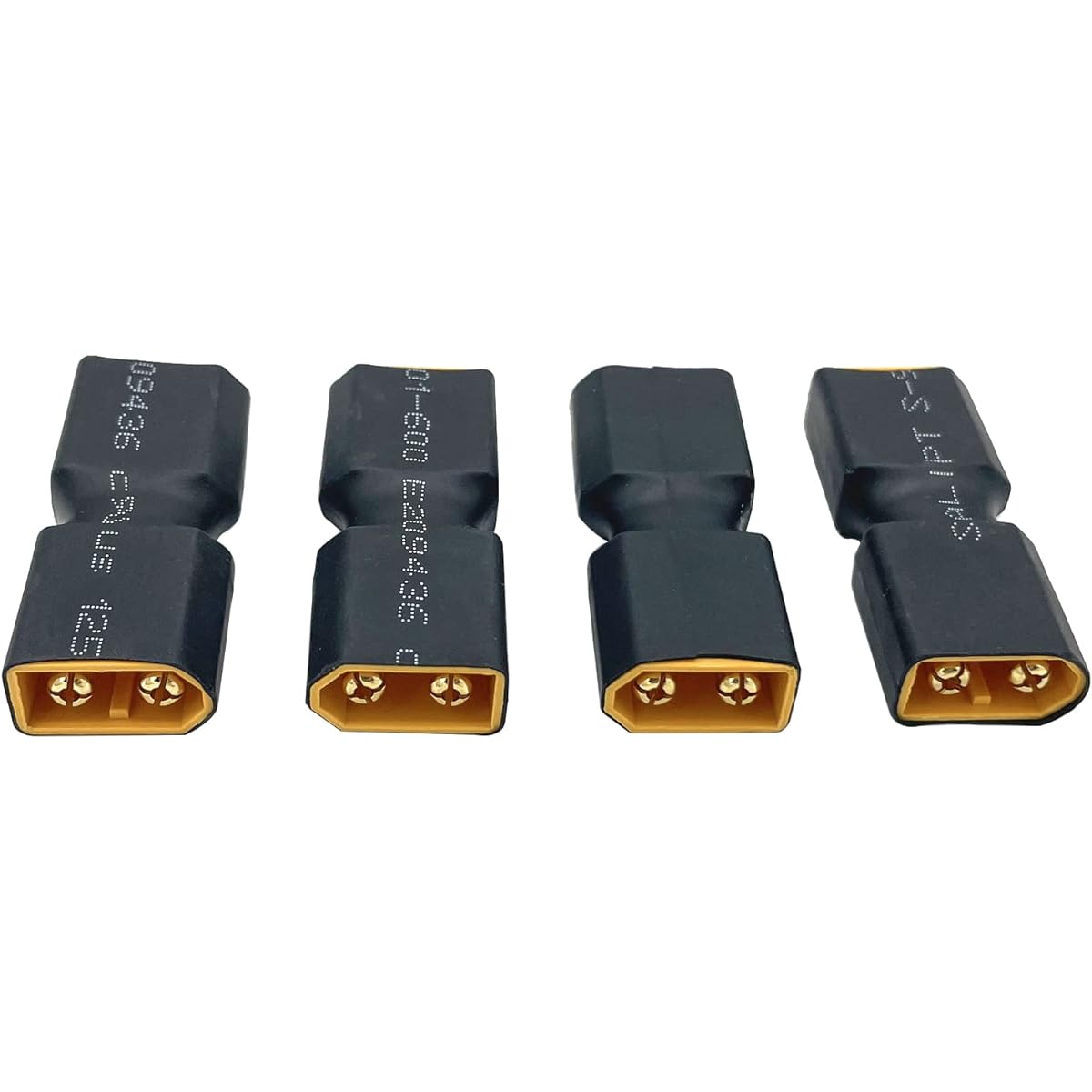 XT60 Female to Female Connector Wireless Adapter XT60 Connector Adapter for RC FPV Car Airplane Drone Lipo Battery (XT60 Male to XT60 Male) Pack of 4