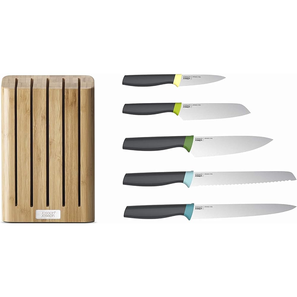 [Genuine Product] Joseph Joseph Knife Knife Block Elevate Knife 5 Piece & Bamboo Block Set 10300