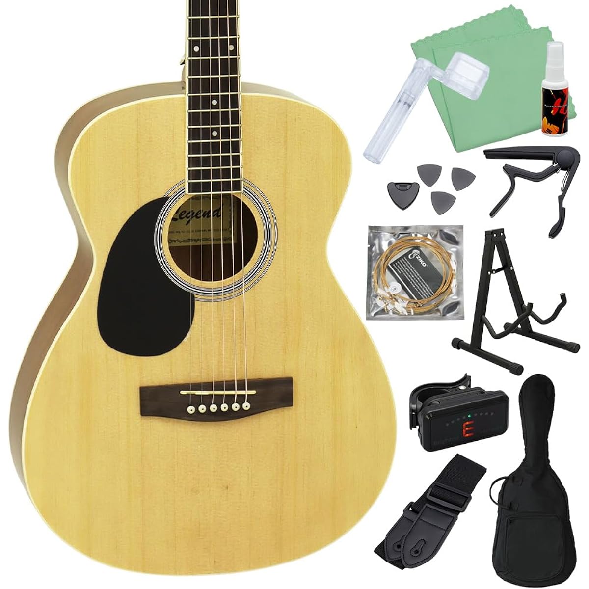 LEGEND FG-15 LH N Acoustic Guitar Beginner 12 Piece Set Left Hand Legend