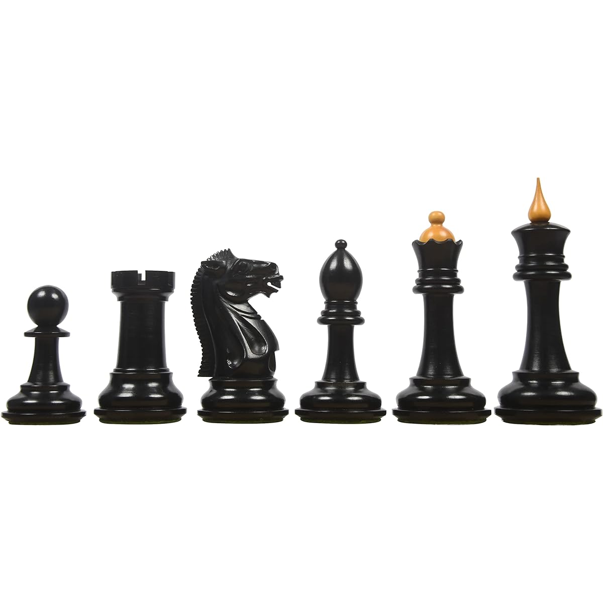 1940 Soviet Club Chess Set Ebony Antique Boxwood 4" King