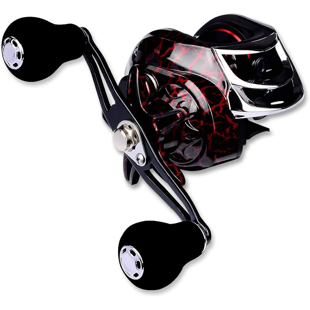 SPTFH Fishing Reel Bait Reel Casting Black Strong Magnetic Brake Maximum Drag Force 10kg Gear Ratio 7.1:1 Bait Reel for Sea Bass Lake River