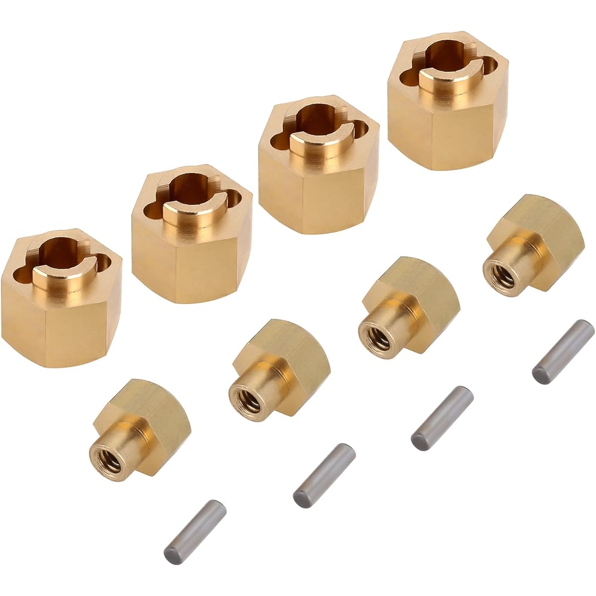 INJORA RC7mm Brass Hex Wheel Hub Adapter 3mm Thickness for 1/24 RC Crawler SCX24AXI90081 AXI00002 AXI00001 AXI00004 Upgrade Parts, 4pcs