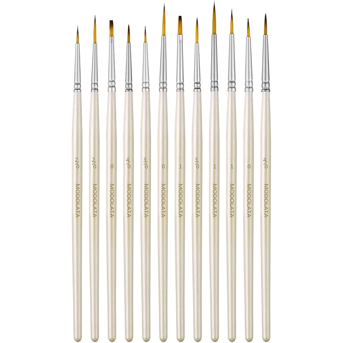 Miniature Model Paint Brush Set - 12 Piece Fine Detail Paint Brushes Acrylic Watercolor - Airplane Kits Ceramic Plastic Models Warhammer 40k