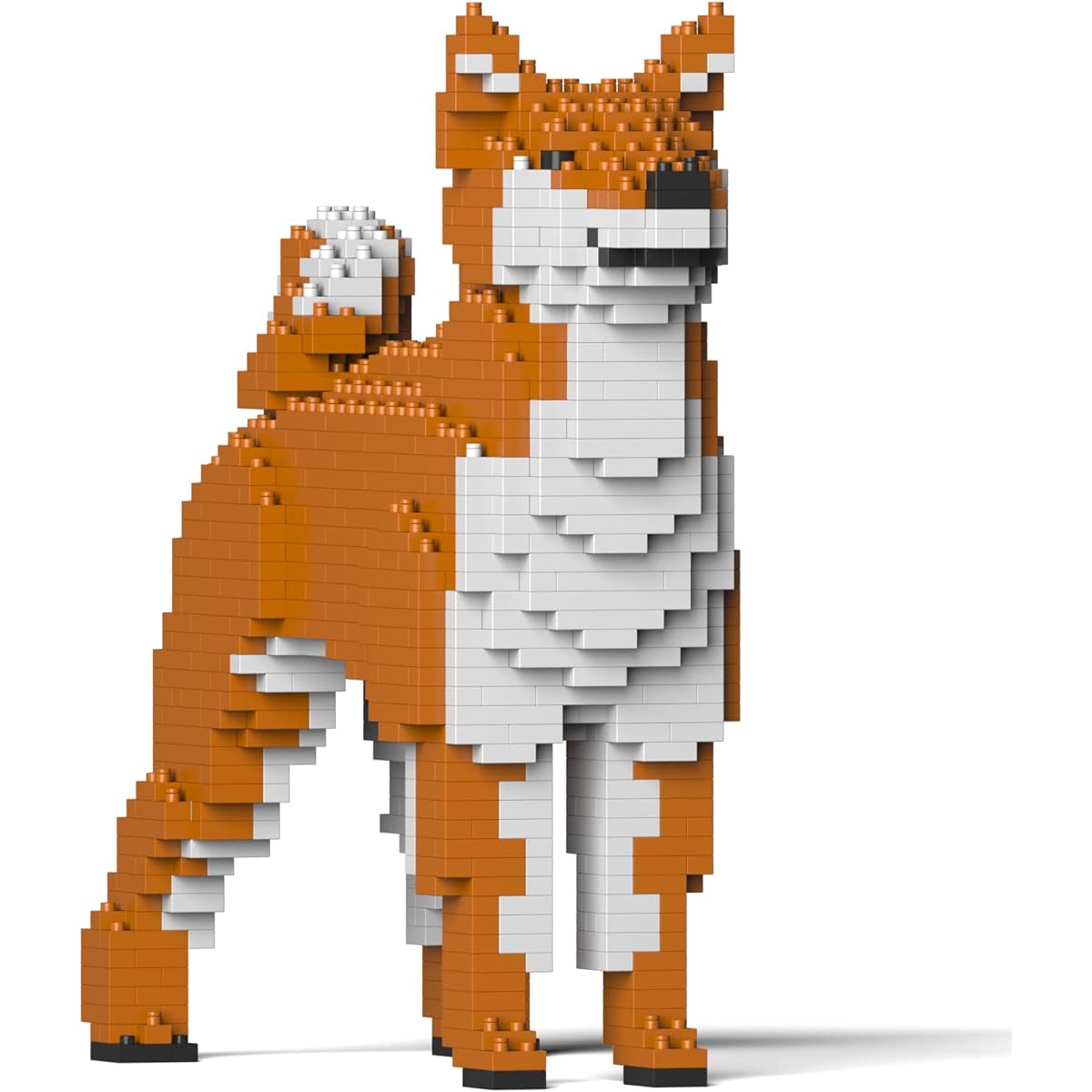A block toy that lets you create realistic animal objects. A cool and dignified Shiba Inu. 24.4 x 10 x 23.3 cm (height). Sturdy blocks secured with screws. For adults. 3D puzzle. Won't fall apart. Interior accessory. JEKCA Enver Hellook