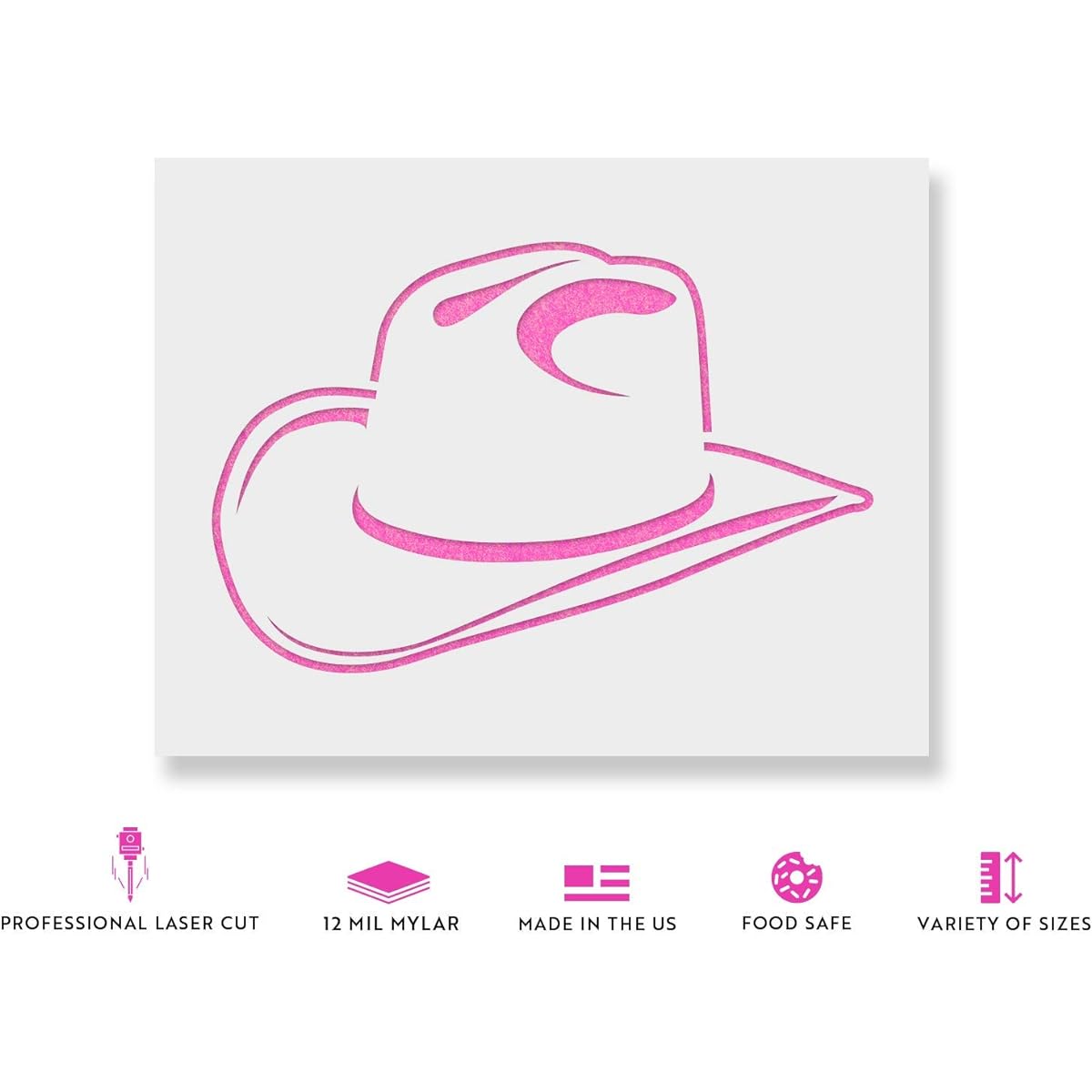 Cowboy Hat Stencil - Reusable Stencil for Painting - Mylar Stencil for DIY Projects and Crafts