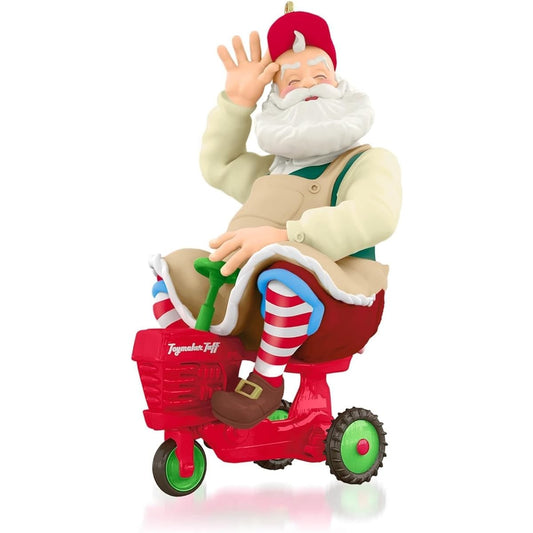 Toymaker Santa's Tiny Tractor Ornament 2015 Hallmark