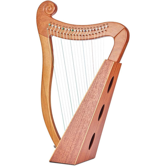 WowZza Wooden Lyre Harp Lyra Lyre Piano Beginner Small Harp Lyra Harp Musical Instrument/19 Strings Wood Color