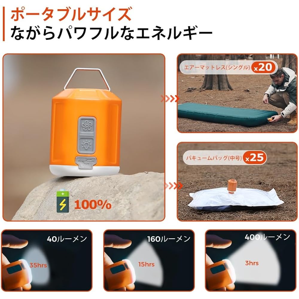 GIGA PUMP 4.0 Portable Air Pump 4.2kPa Inflator USB Rechargeable Rechargeable Inflator Type-C Fast Charging Lightest Pump Portable Pump with Lighting Light Air Pump Electric Air Pump Electric Inflator Pool Pump Vacuum Storage Air Bed Camping Outdoor Infl