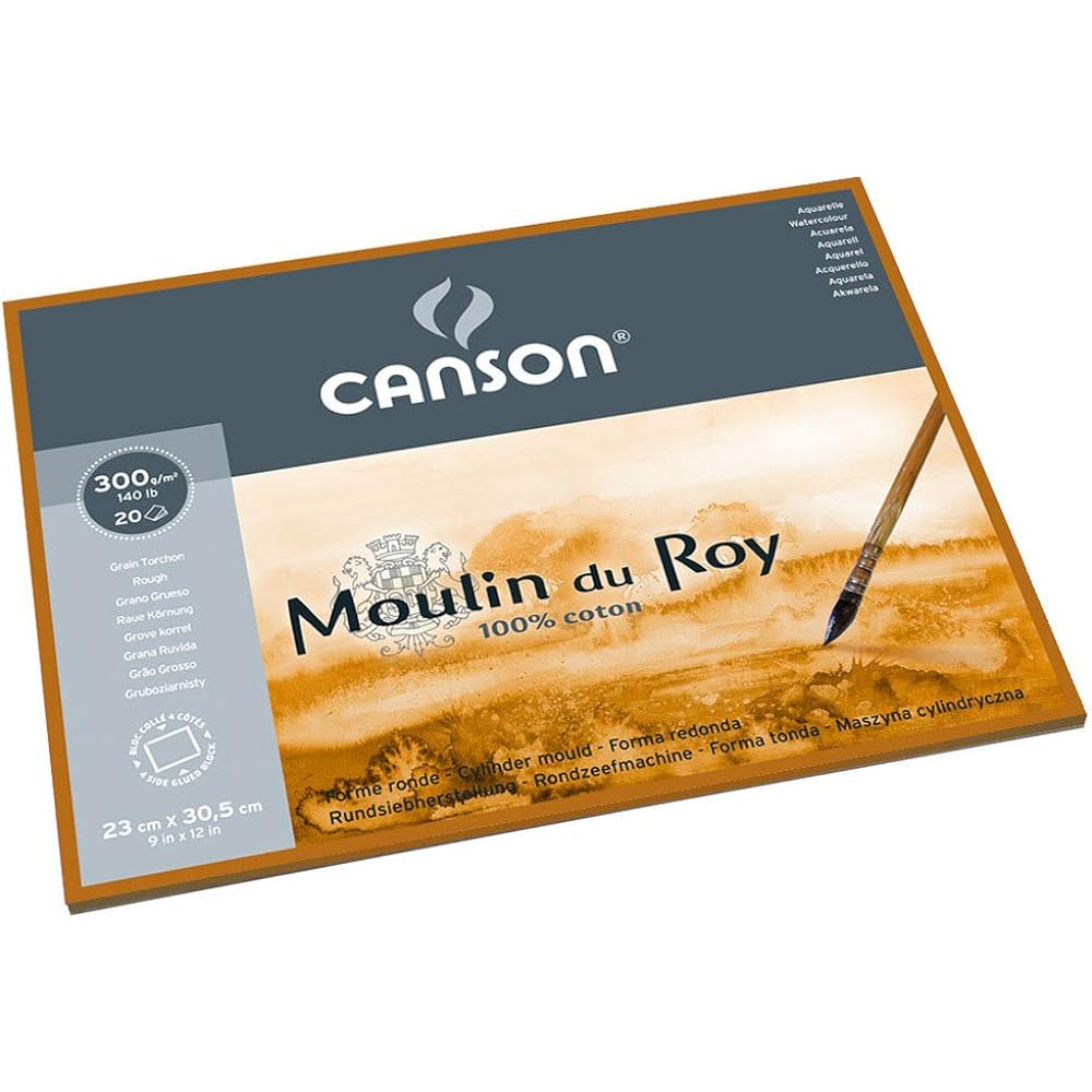 Canson Moulin de Roi Watercolor Paper Block 230 x 305mm Coarse 4000-14797