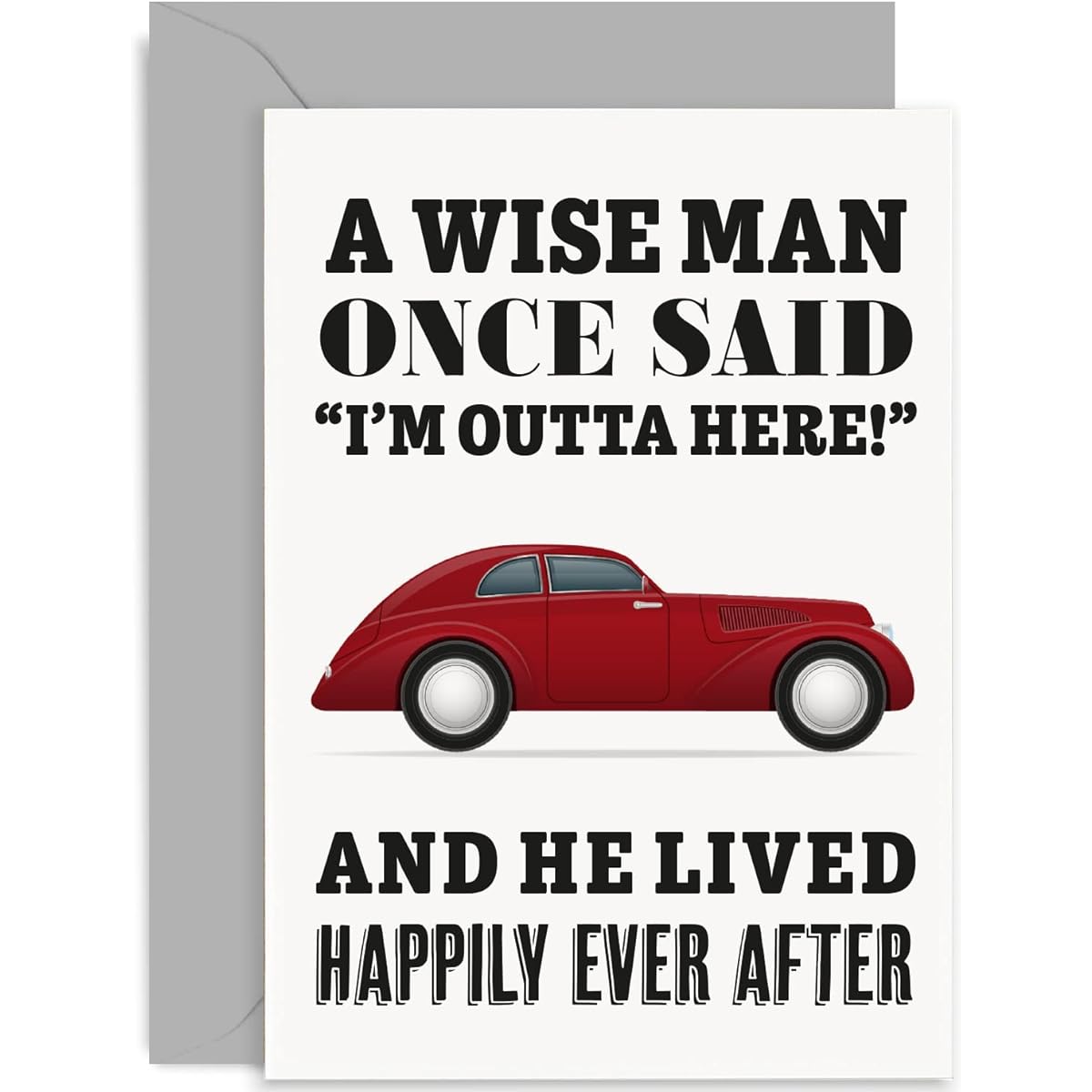 Old English Co. Funny Retirement Card "A Wise Man Once Said" Retirement Card for Coworkers Coworker Farewell Card Comes with Envelope Blank Inside