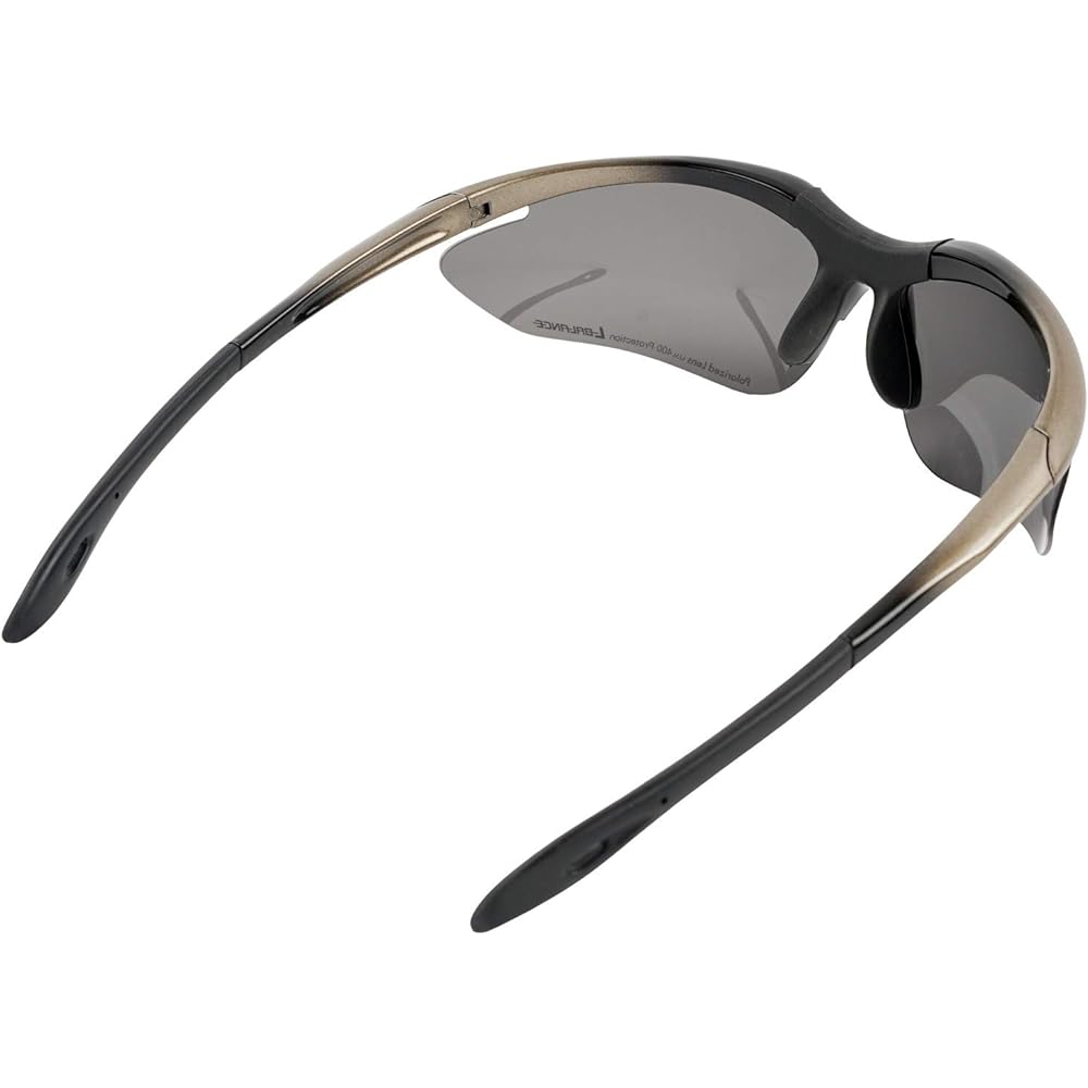 L-BALANCE EYES Polarized Sports Sunglasses LBP-419-2 Black & Silver/Polarized Smoke