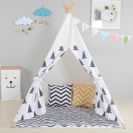 ara Tent for Kids, Kids Tent, Kids Tent, Teepee Tent, Tent House, Indian, Simple Tent, Indoor, Indoor Tent, Toy, Christmas, Present, Birthday, Baby Shower, Secret Base, Pretend Play, Natural, New Life, With Window (White, Maple Wood Handle, Square Shape)