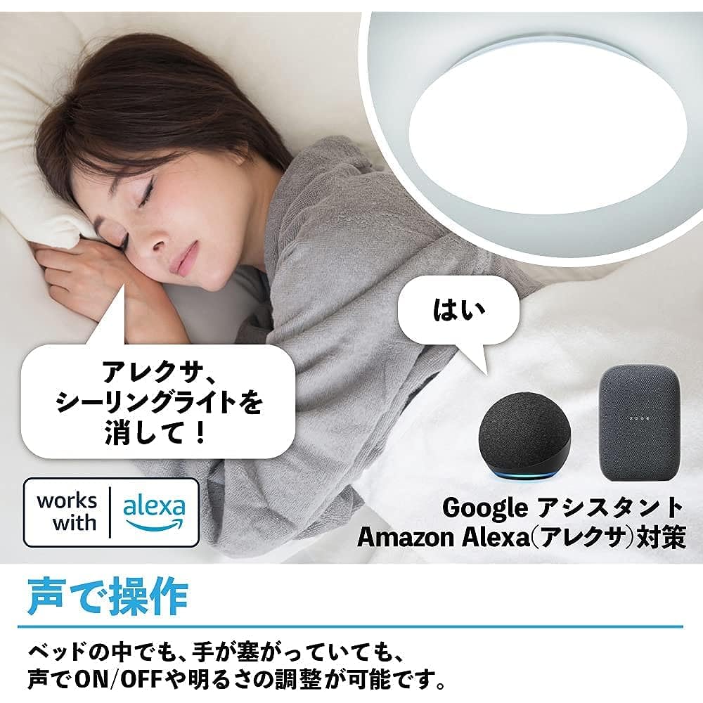 [Alexa Certified] +Style LED Ceiling Light 6 Tatami 3200lm Daylight Color Dimmable with Remote Control Night Light Made by Japanese Alexa/Google Home PS-CEL-W01-FFS Plus Style