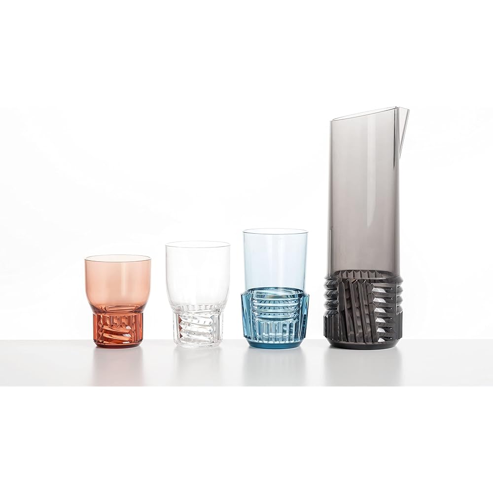 Kartell Tableware Crystal φ8.5/H13cm Trama Drink Water Glass Set SFAC-K1513-B4-4S 4 Pieces Set of 4 [Genuine Domestic Distributor]