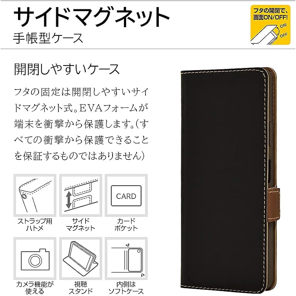 Rasta Banana Xperia10 III SO-52B SOG04 Xperia10 III Lite XQ-BT44 Common Case Cover Notebook Type Thin Shockproof Absorption Side Magnet Stand Card Holder BK×DBR Smartphone Case 6130XP103BO