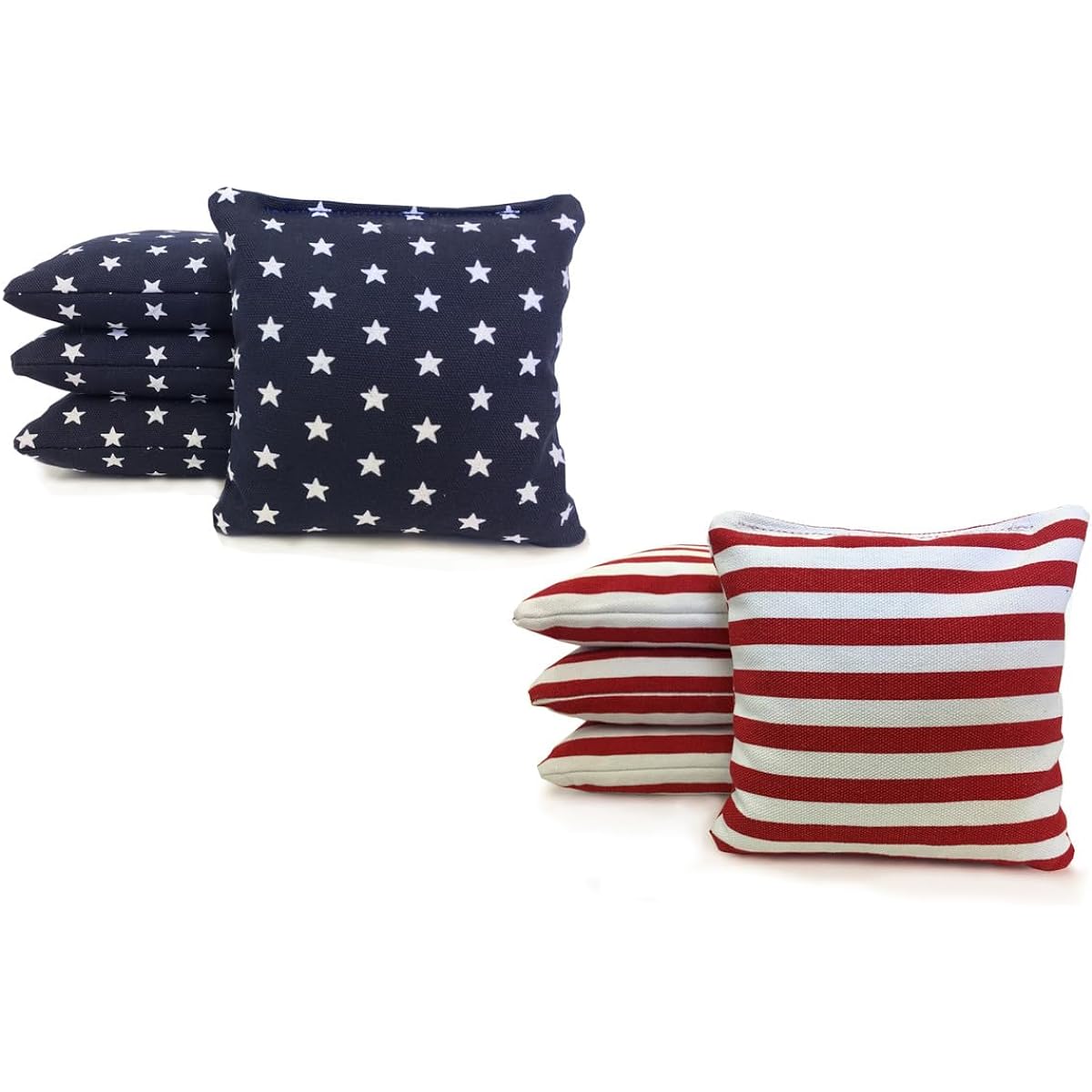 Tailgating Pros American Flag Wood Plank Design Cornhole Board Set with Bean Bag and Carry Case - 4'x2' Cornhole Toss Game - Optional LED Lights