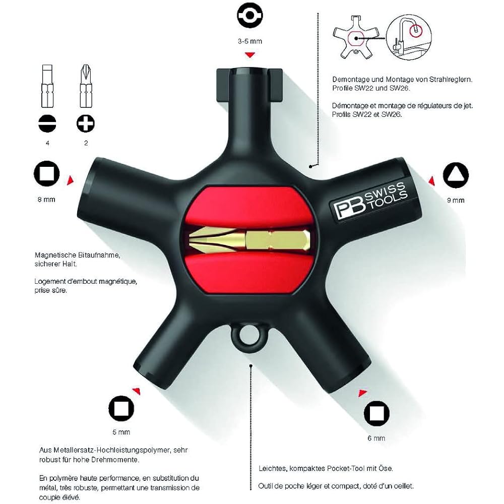 PB Swiss Tools Universal Cabinet Key with Bit 900.V01