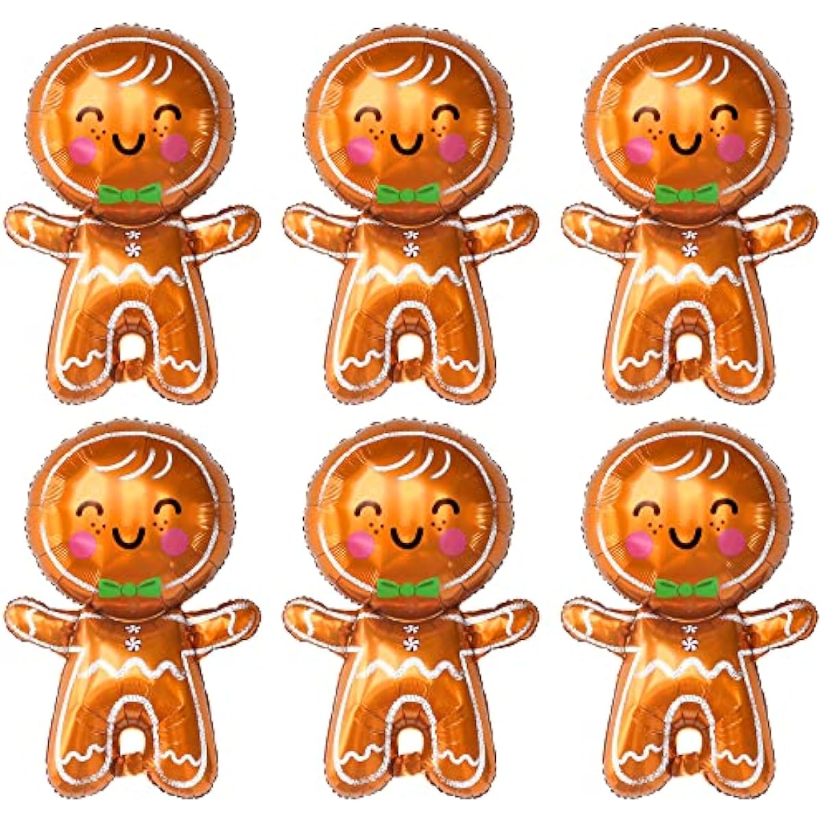 KatchOn Big Merry Christmas Gingerbread Balloons 6 Pack | Gingerbread Man Balloons for Christmas Party Decorations | Christmas Foil Balloons for Christmas Decorations | Christmas Mylar Balloons