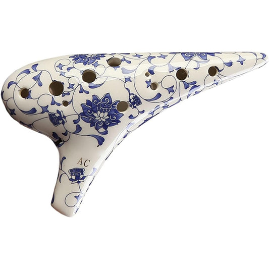12 Holes Alto C Tune Ocarina Professional Blue and White Porcelain Ocarina Musical Instrument for School Education Ocarina Ocarina Instrument