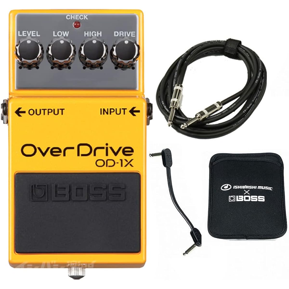 BOSS/OD-1X Over Drive with great benefits! ! [Guitar cable + 1 patch cable + sleeve case]