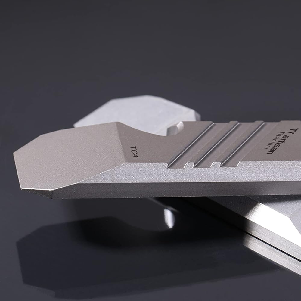 Ti artisan Bottle Opener EDC Titanium Alloy Crowbar EDC Portable Travel Outdoor Camping Multifunctional Tool (Gray)