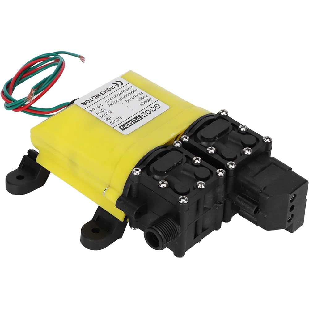 Jeffergarden Power Water Pump Submersible Pump 12V 120W 8L Diaphragm High Pressure Pump Automatic Water Injection Pump with Copper Connector for Aquarium Pond Statue Hydroponics Aquarium Supply Water Aquarium Water Circulation