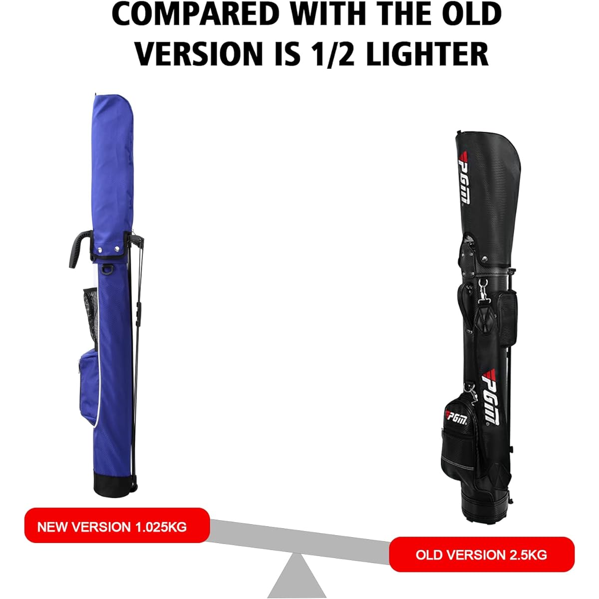 PGM Golf Bag - Lightweight PGM Golf Bag with Straps and Stand - Portable and Durable Pitch Putt Golf Bag - Golf Stand Bag for Driving Range, Par 3, Executive Course - Golf Gun Bag 2.0